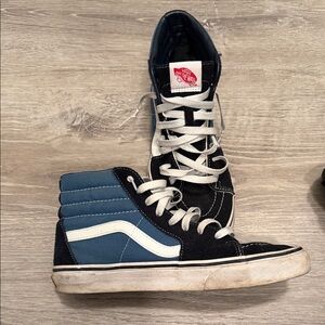 Vans Blue and Black High-Top Sneakers